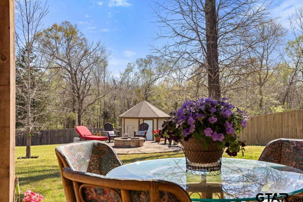 706 Duke Place Tyler, TX 75704 - Photo 25 of 33 a outdoor space with patio fireplace and couches