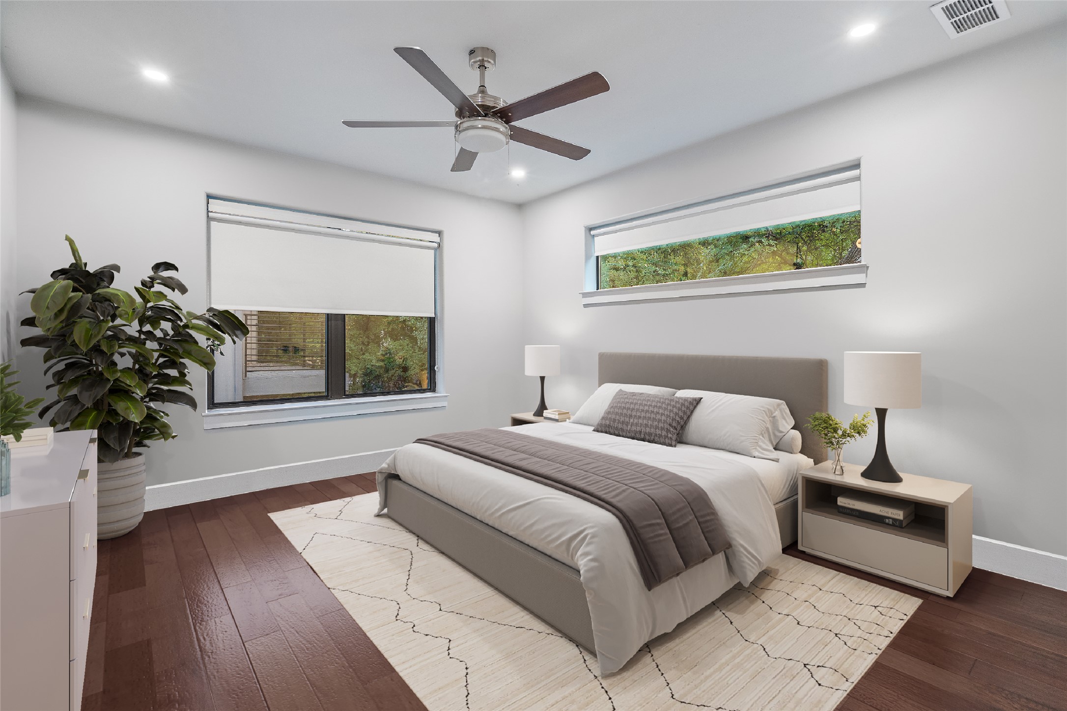 2811 Del Curto Road, Unit A Austin, TX 78704 - Photo 19 of 40 a bedroom with a large bed and a window