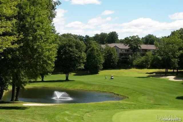 an outdoor space with furniture