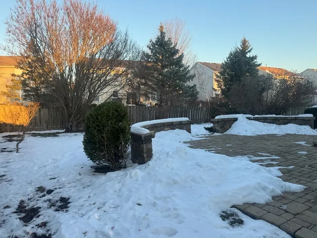 a view of a backyard of the house