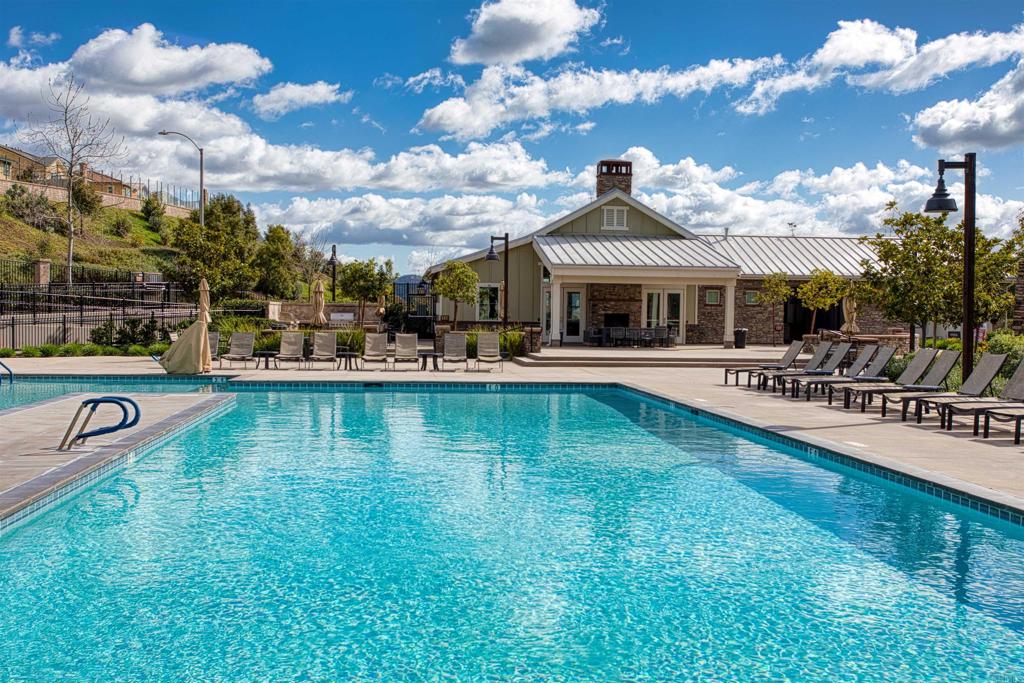 35652 Asturian Way Fallbrook, CA 92028 - Photo 28 of 34 a swimming pool view with a seating space and a garden