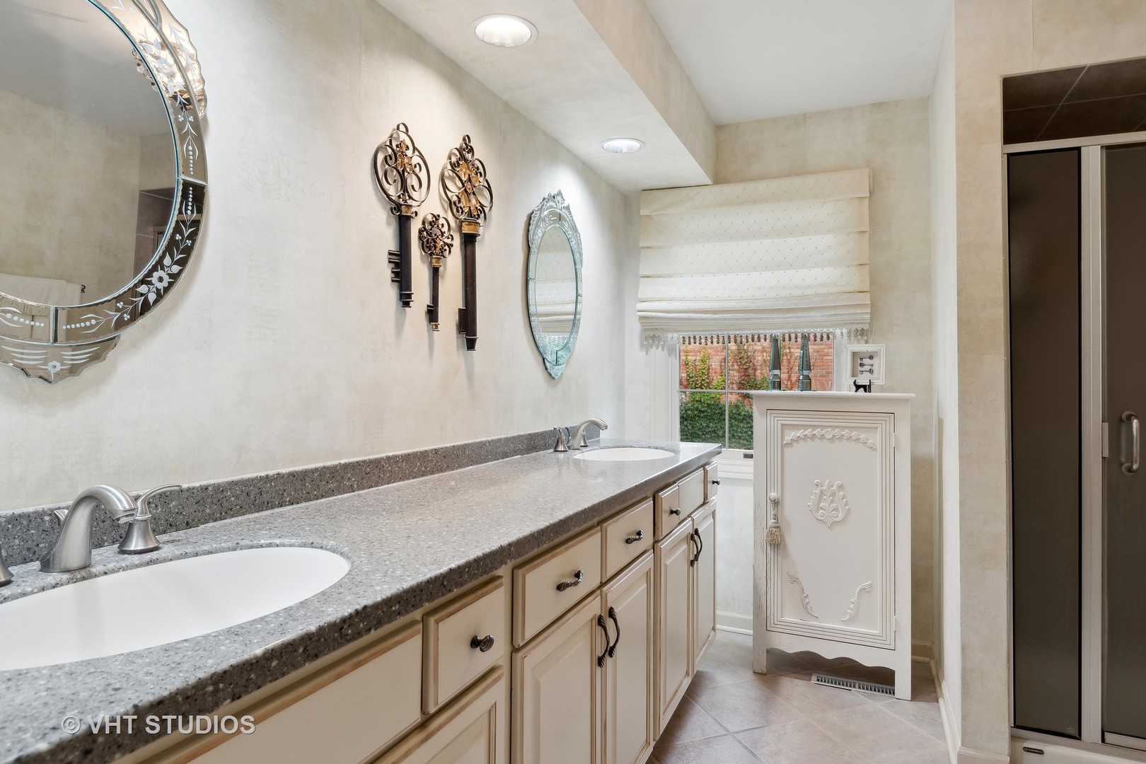 998 Landing Road Naperville, IL 60540 - Photo 12 of 18 a spacious bathroom with a granite countertop double vanity sink mirror and