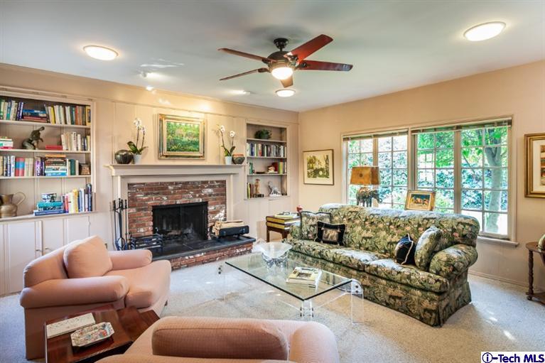 520 Bellmore Way Pasadena, CA 91103 - Photo 15 of 31 a living room with furniture and a fireplace