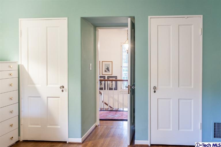 520 Bellmore Way Pasadena, CA 91103 - Photo 26 of 31 wooden floor with bathroom view