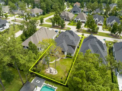 an aerial view of swimming pool