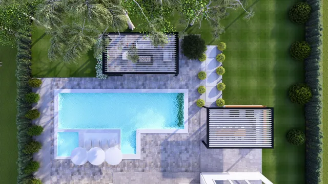 a view of a backyard