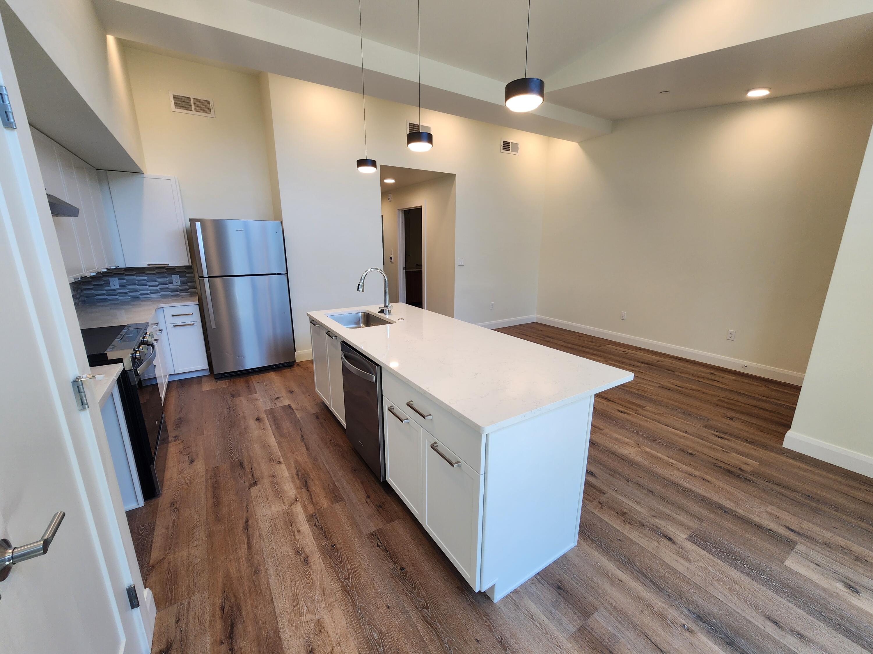 205 Jasper Place, Unit 203 Ridgway, CO 81432 - Photo 11 of 17 a kitchen with wooden floors and a sink