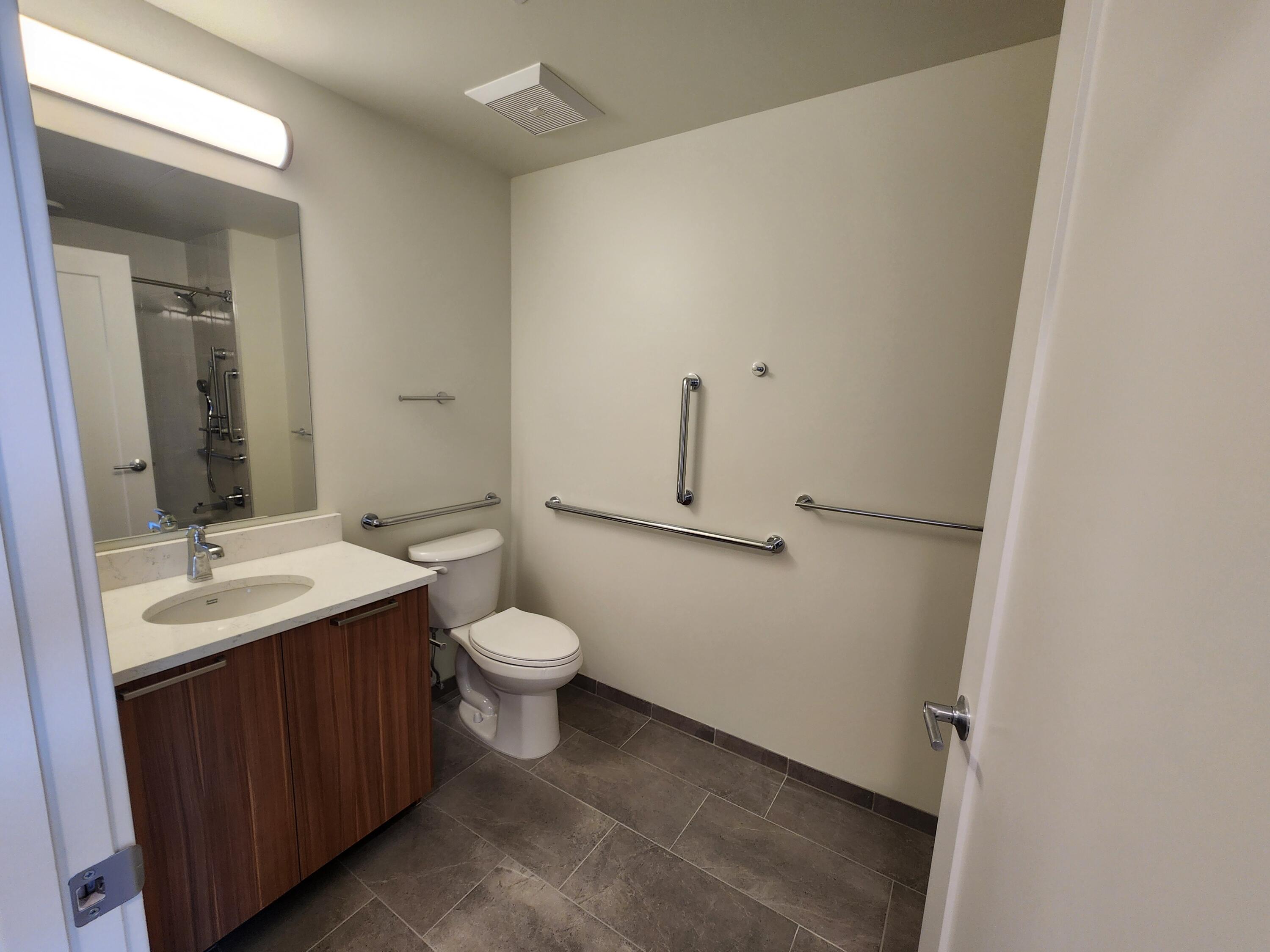 205 Jasper Place, Unit 203 Ridgway, CO 81432 - Photo 13 of 17 a bathroom with a toilet sink and mirror