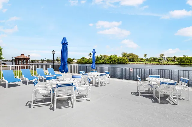 a view of a terrace with furniture