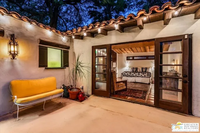 a outdoor space with balcony