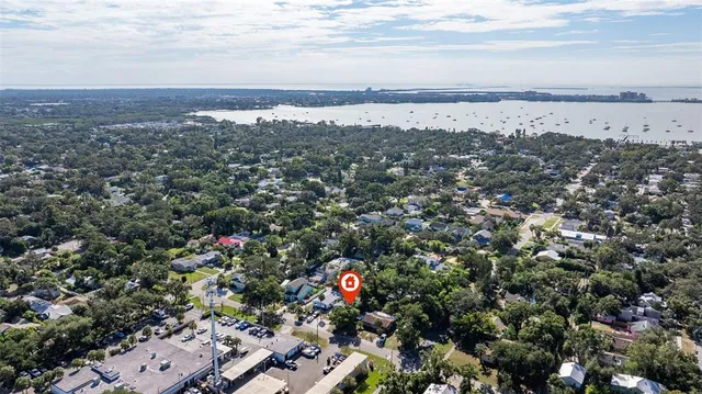 a view of city and mountain