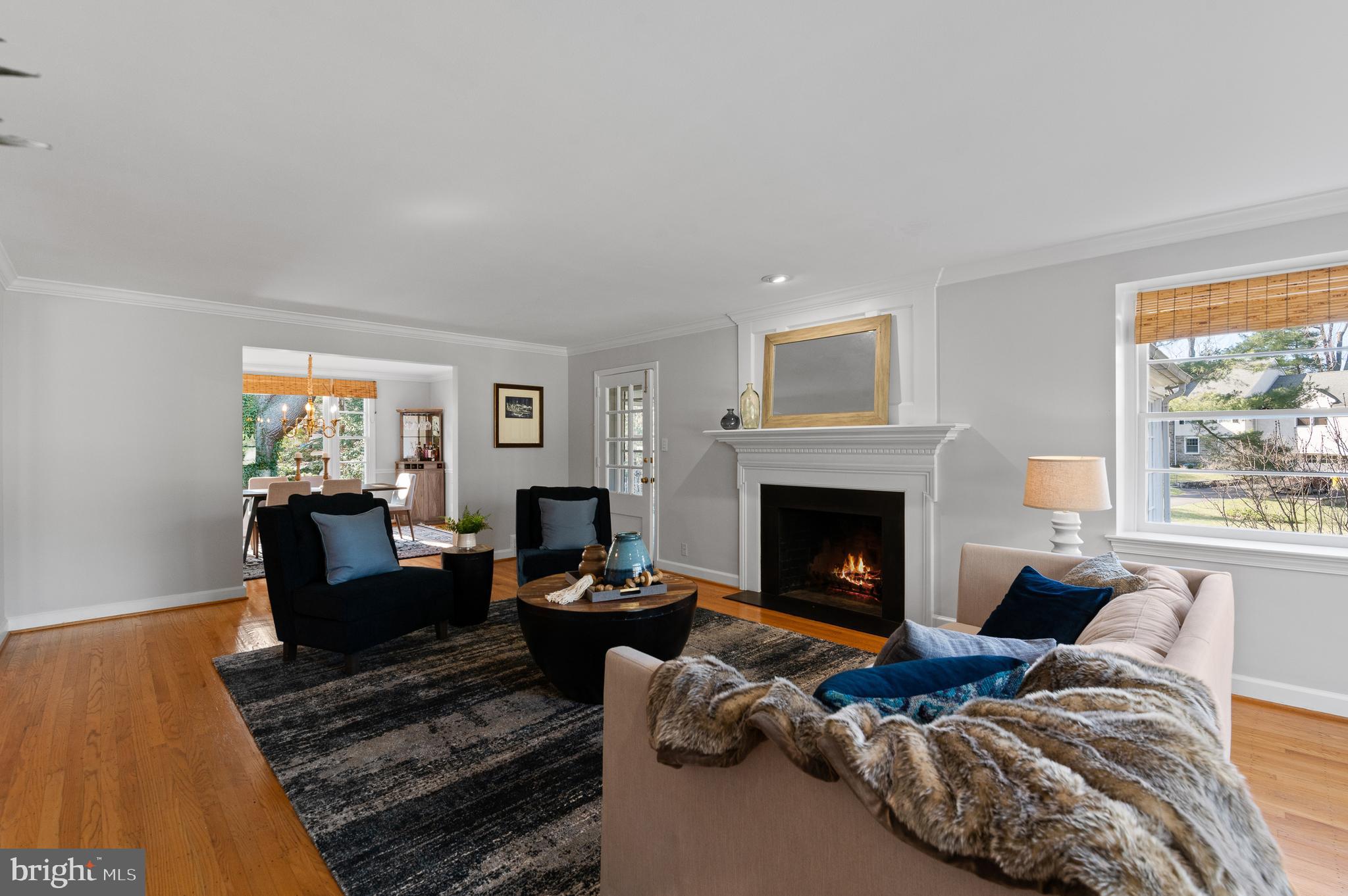 316 Mcclenaghan Mill Road Wynnewood, PA 19096 - Photo 12 of 48 Living Room flows in Dining Area and Seasonal Room