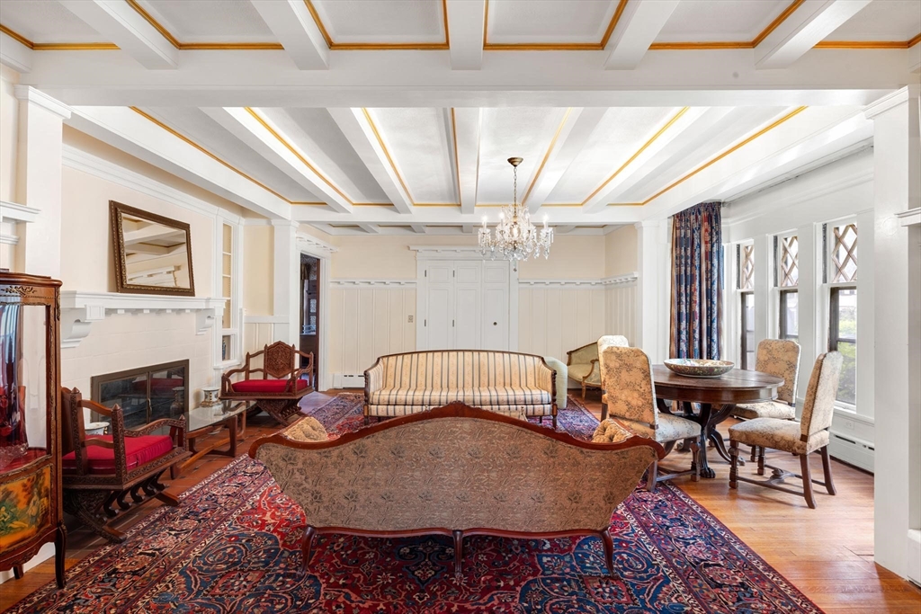10 Evans Road Brookline, MA 02445 - Photo 7 of 10 a living room with furniture and a fireplace