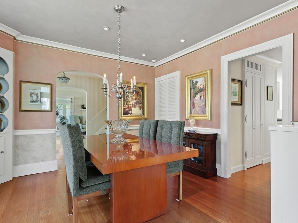 8 Varick Road Newton, MA 02468 - Photo 18 of 42 a view of a dining room with furniture and wooden floor