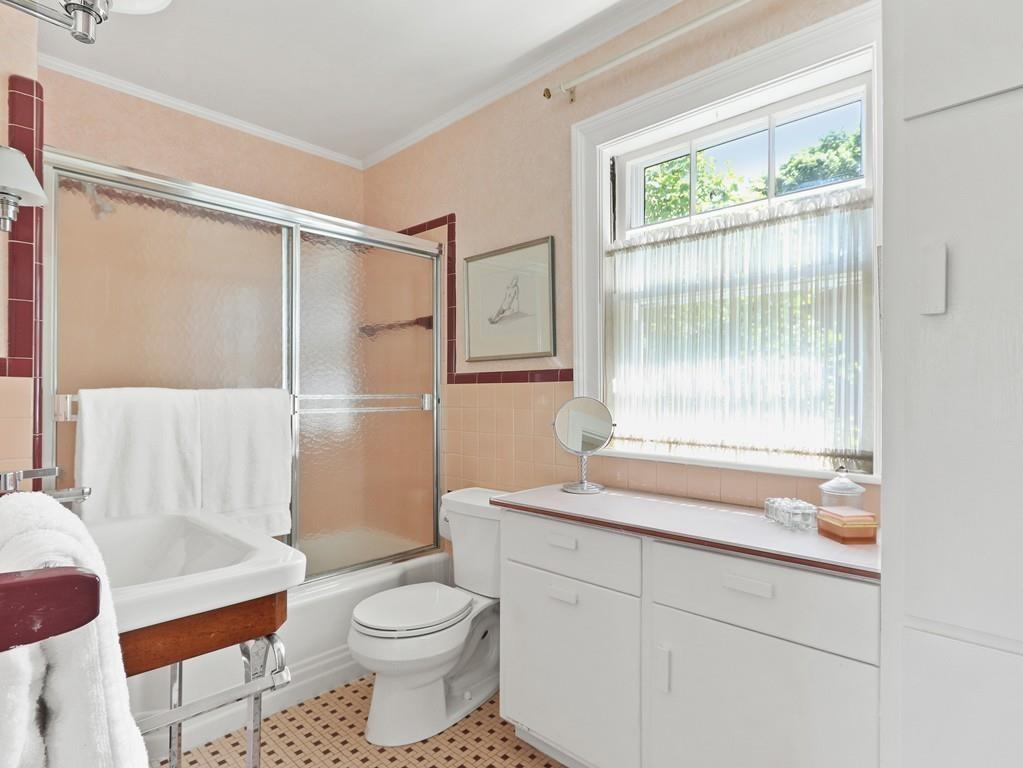 8 Varick Road Newton, MA 02468 - Photo 36 of 42 a bathroom with a sink toilet and shower