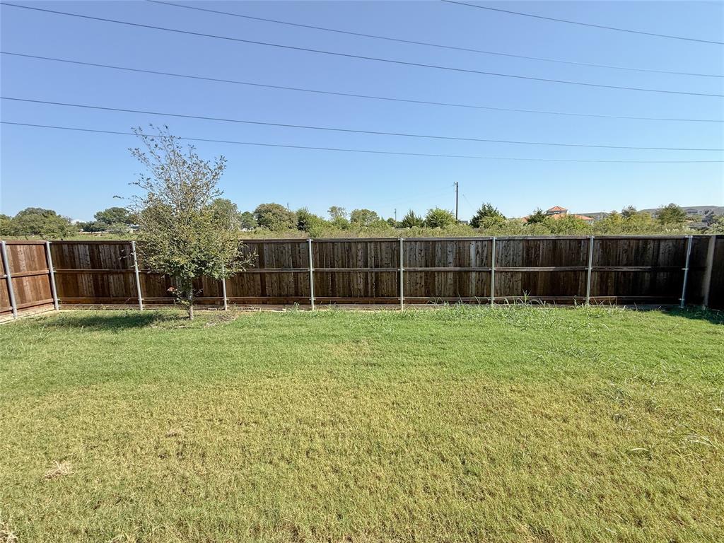 3701 Harper Street Little Elm, TX 75068 - Photo 22 of 26 a view of a yard with a wooden fence