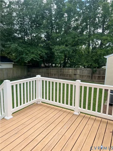 a view of wooden deck