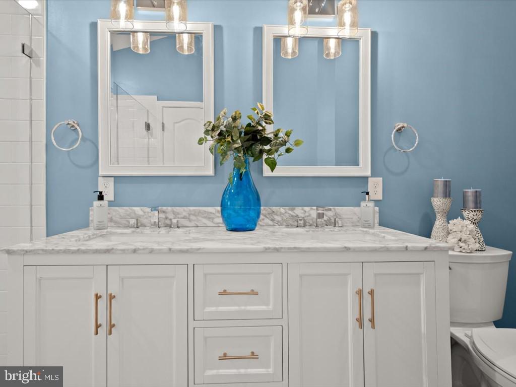 123 Rivanna Terrace Southwest Leesburg, VA 20175 - Photo 22 of 53 RENOVATED Owner's Bathroom w/Double Sink Vanity