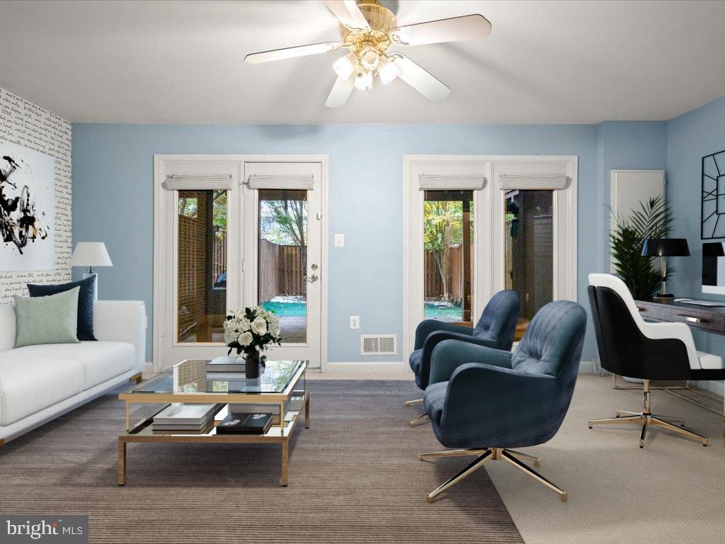 123 Rivanna Terrace Southwest Leesburg, VA 20175 - Photo 30 of 53 Rec Rm w/French Door to Patio Virtually Staged