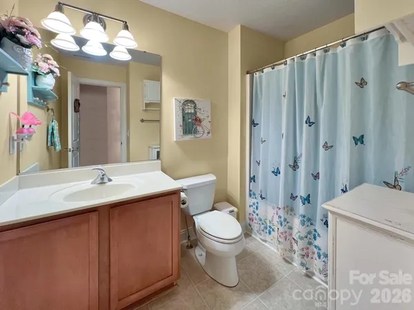 a bathroom with a sink vanity mirror and toilet