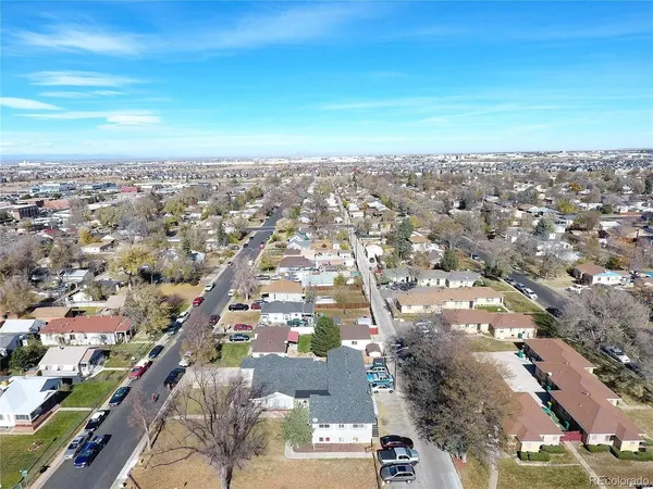 an aerial view of a city