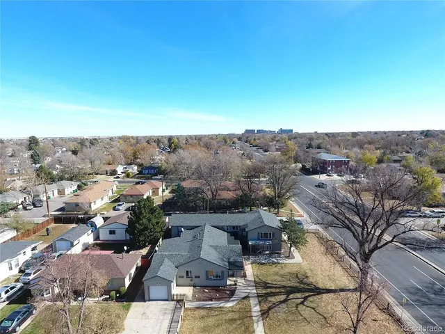 an aerial view of multiple house