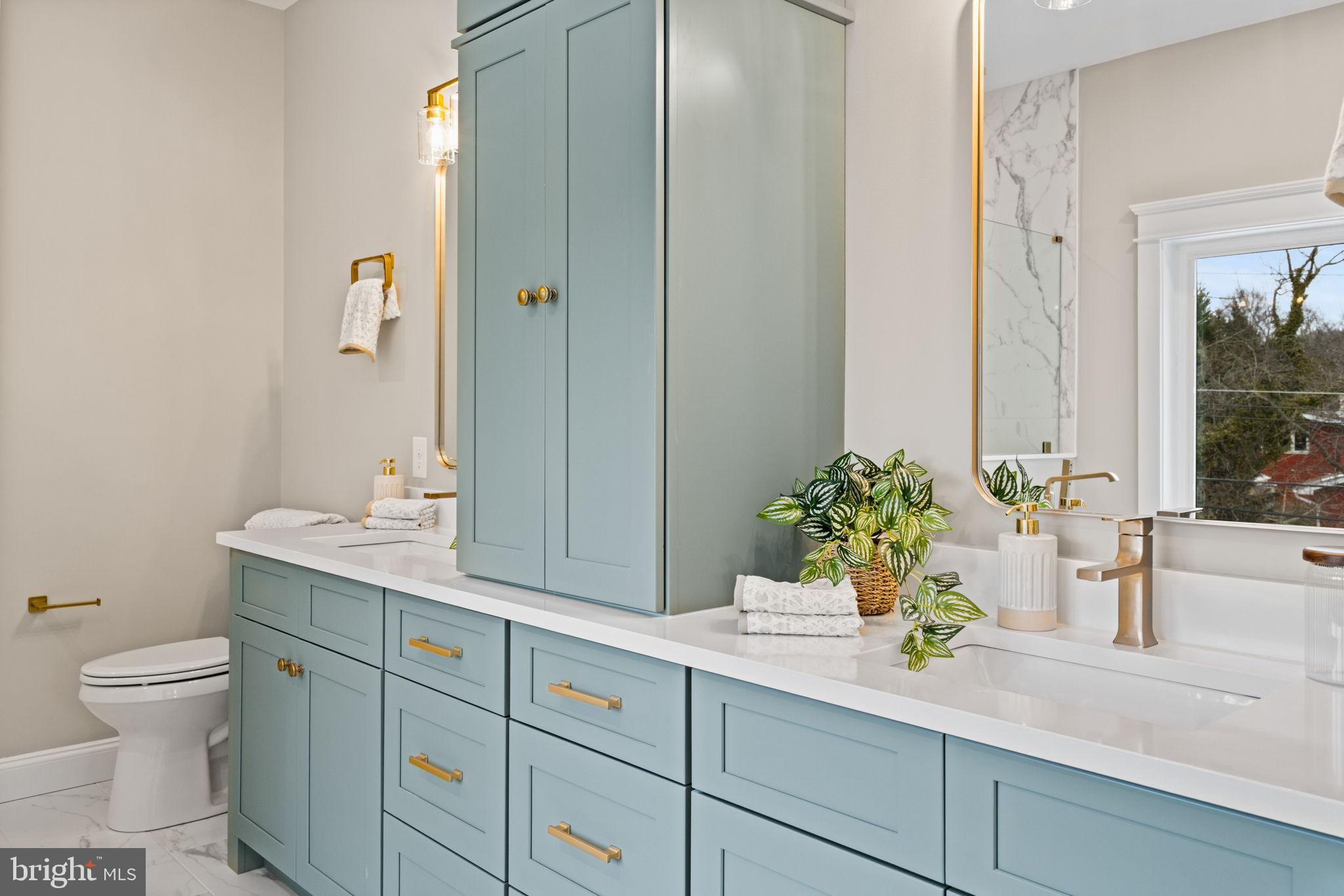 305 Glenway Road Glenside, PA 19038 - Photo 83 of 93 a bathroom with a granite countertop sink a toilet and mirror
