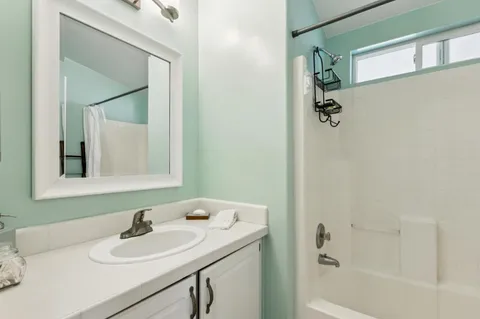 a bathroom with a shower
