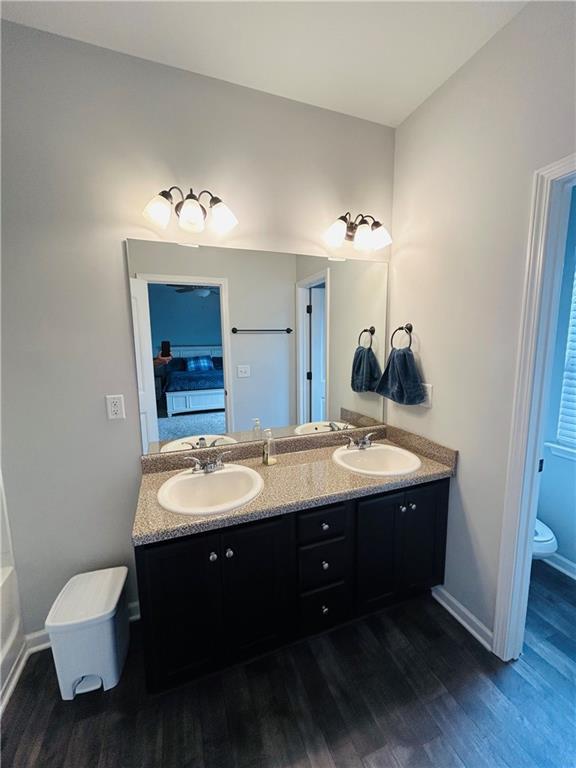 853 Ash Street Canton, GA 30114 - Photo 16 of 23 a bathroom with a sink and a mirror