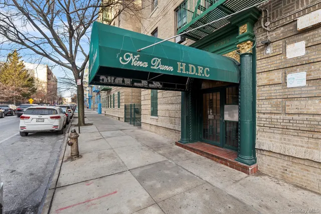 a view of a car park in front of building