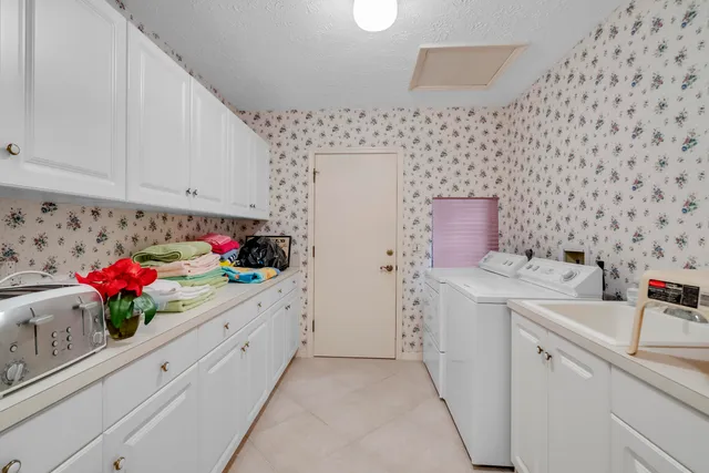 a view of a park with palm trees