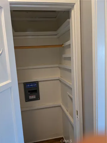 a view of outdoor space with wooden floor