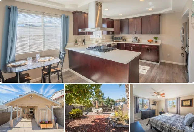 a view of kitchen with furniture and wooden floor
