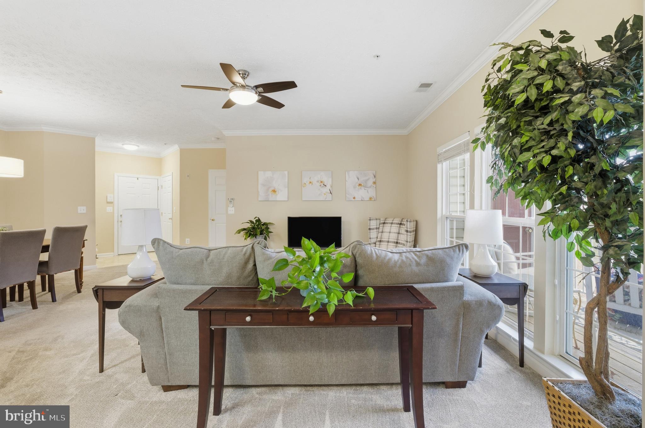 9613 Haven Farm Road, Unit 9613G Perry Hall, MD 21128 - Photo 8 of 37 a living room with furniture a fireplace and a potted plant