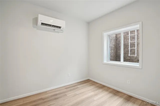 an empty room with a workbench