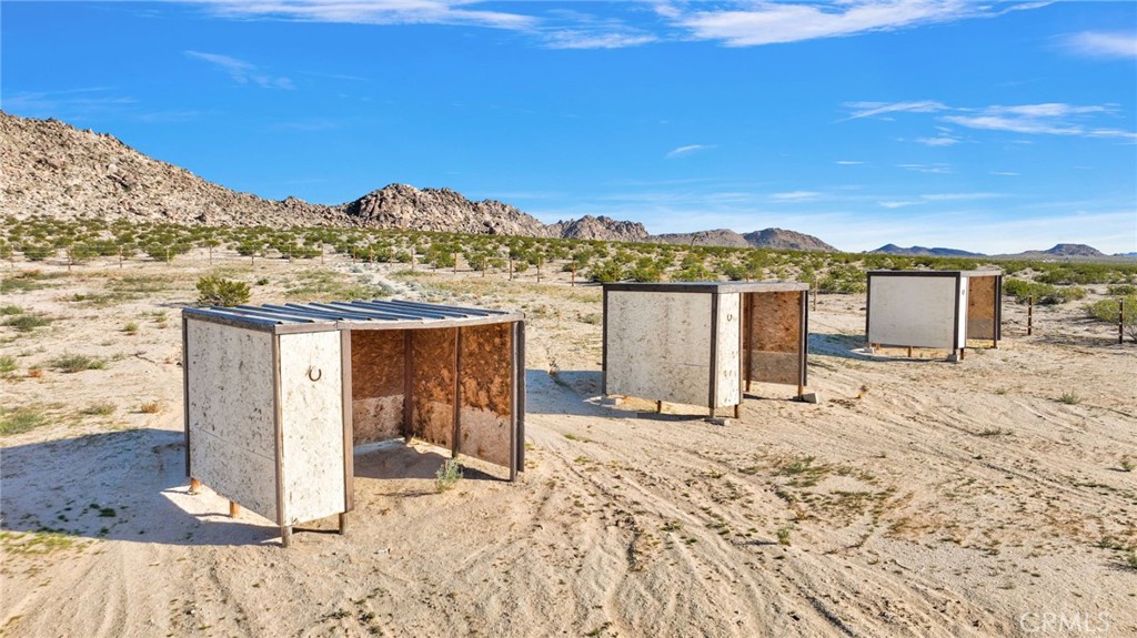 38744 East End Road Lucerne Valley, CA 92356 - Photo 42 of 46 a view of a terrace with a snow on the road