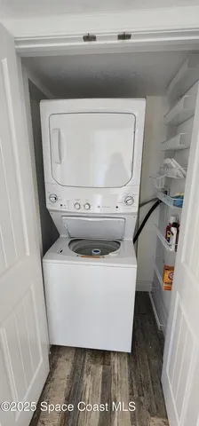 a utility room with a washer and dryer