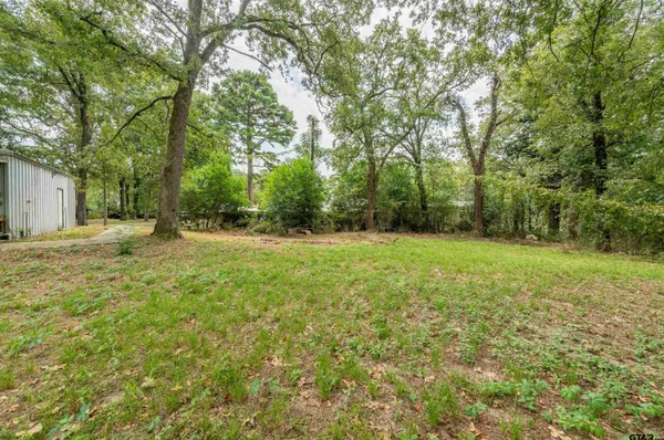 a backyard of a house with lots of green space and trees