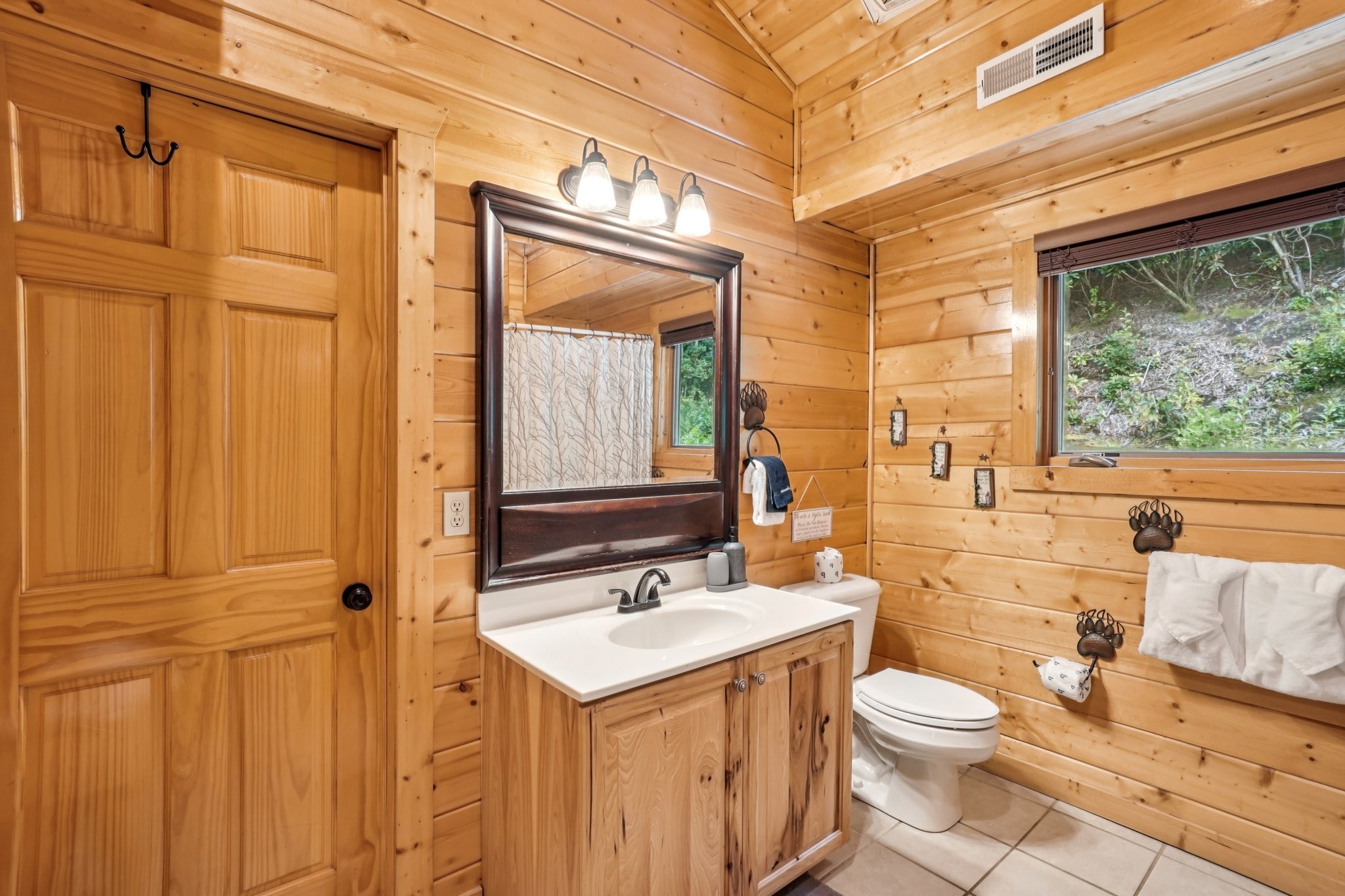 641 Pinnacle Vista Road Gatlinburg, TN 37738 - Photo 35 of 68 a bathroom with a sink a toilet and shower