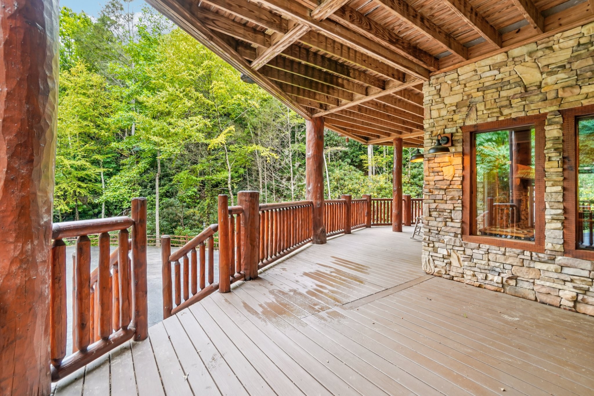 641 Pinnacle Vista Road Gatlinburg, TN 37738 - Photo 48 of 68 a view of porch with wooden floor and outdoor space