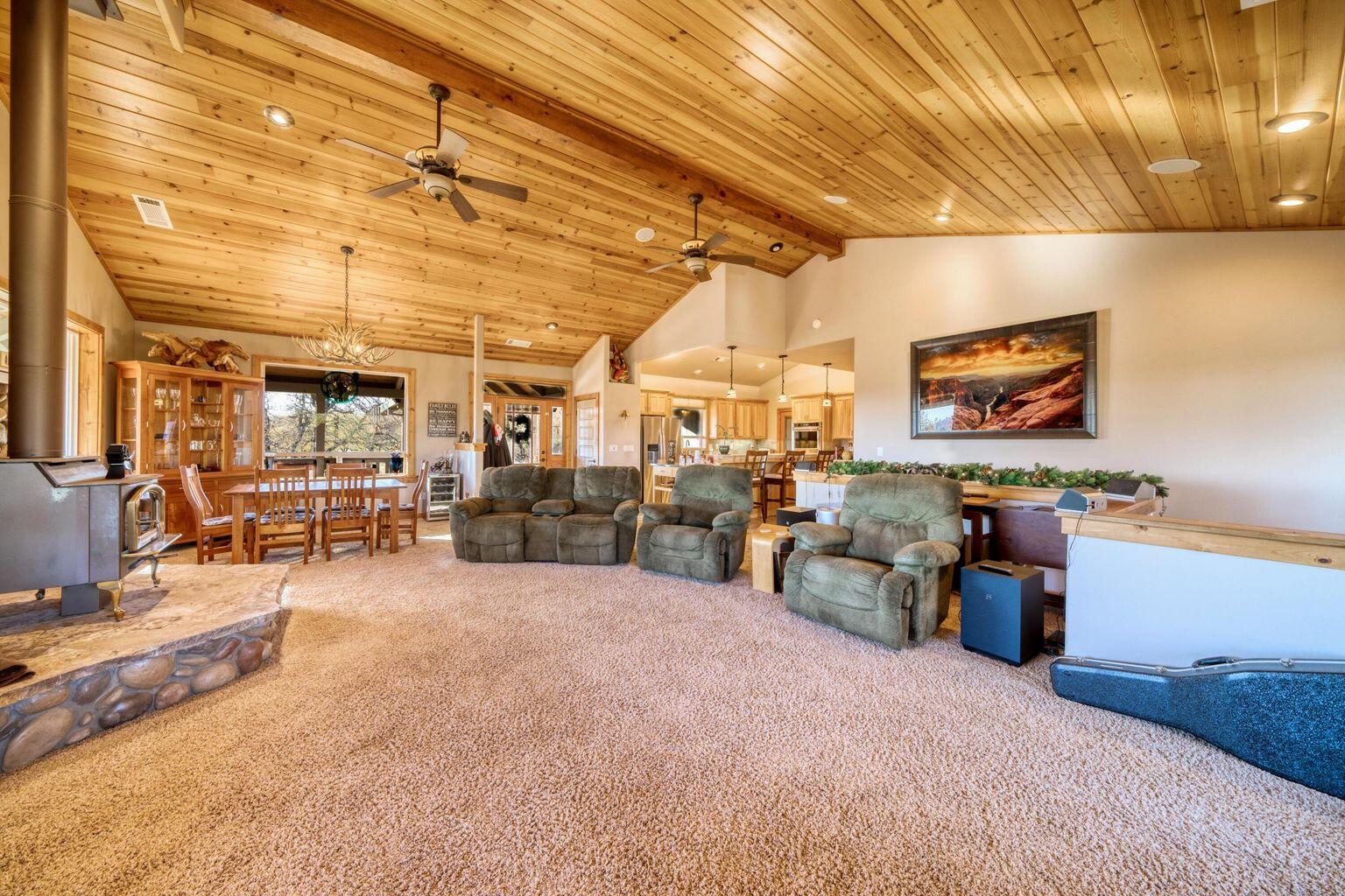 24470 Dersch Road Shingletown, CA 96088 - Photo 18 of 83 14ft pine wood ceilings