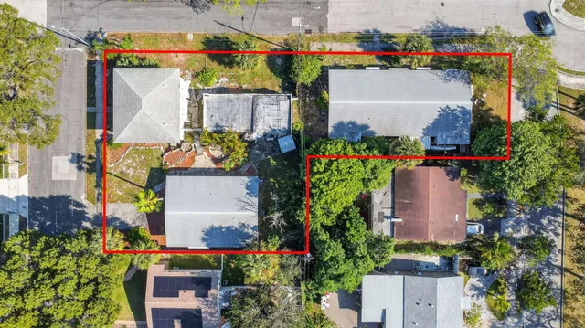 an aerial view of a house