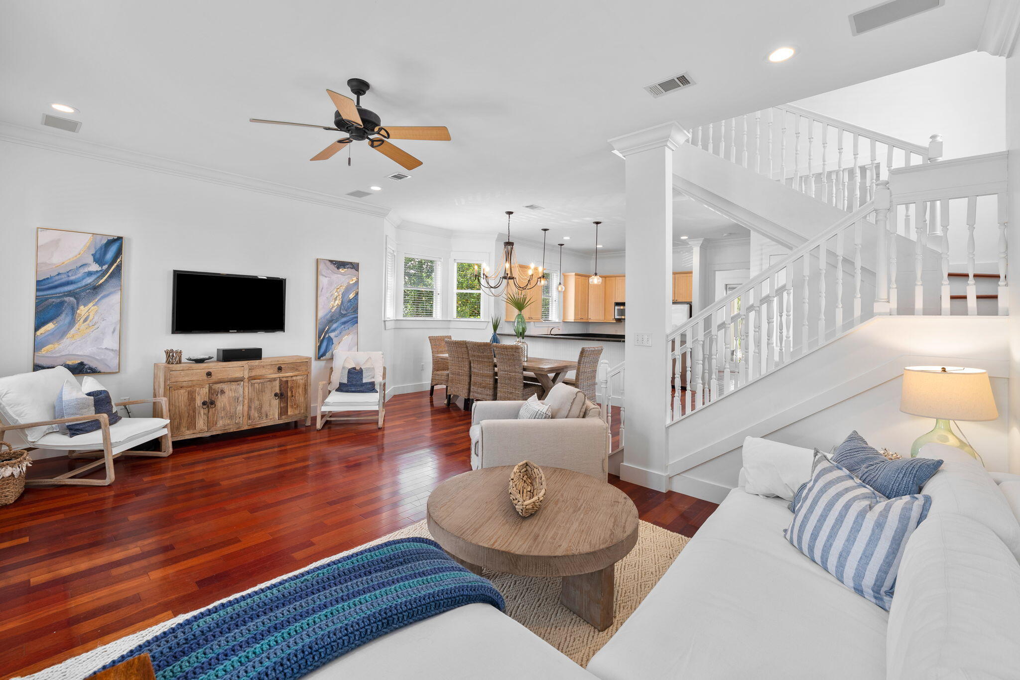 67 West Blue Crab Loop Inlet Beach, FL 32461 - Photo 11 of 78 a living room with furniture and a flat screen tv
