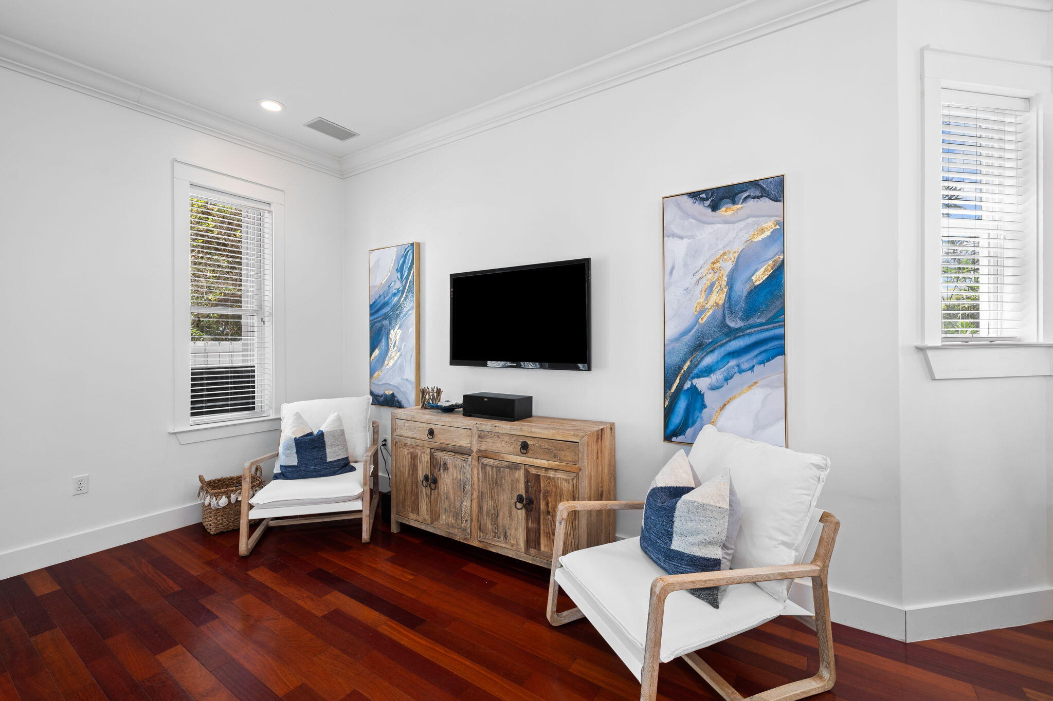 67 West Blue Crab Loop Inlet Beach, FL 32461 - Photo 12 of 78 a living room with furniture and a flat screen tv