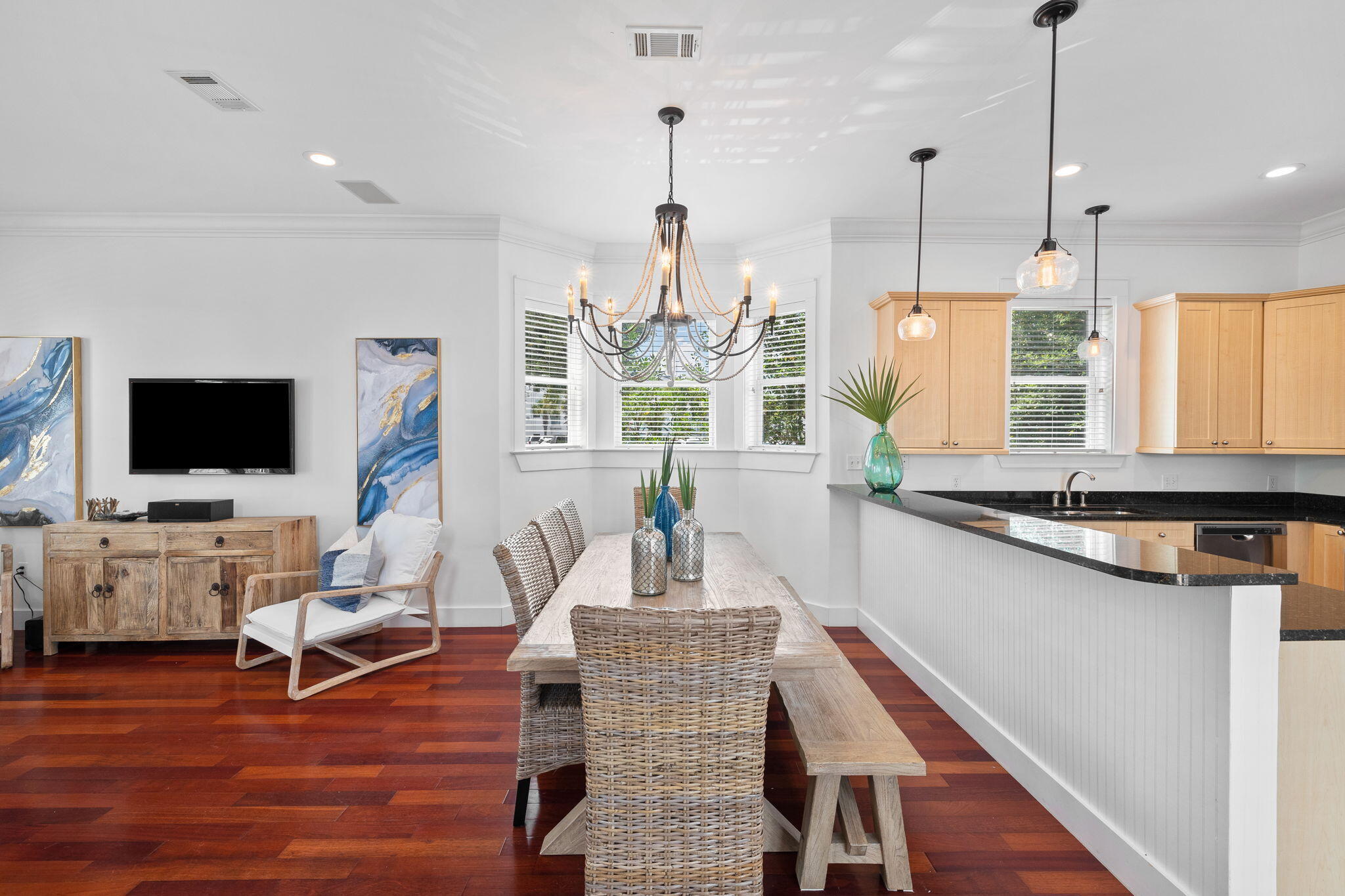 67 West Blue Crab Loop Inlet Beach, FL 32461 - Photo 14 of 78 a living room with furniture fireplace and flat screen tv