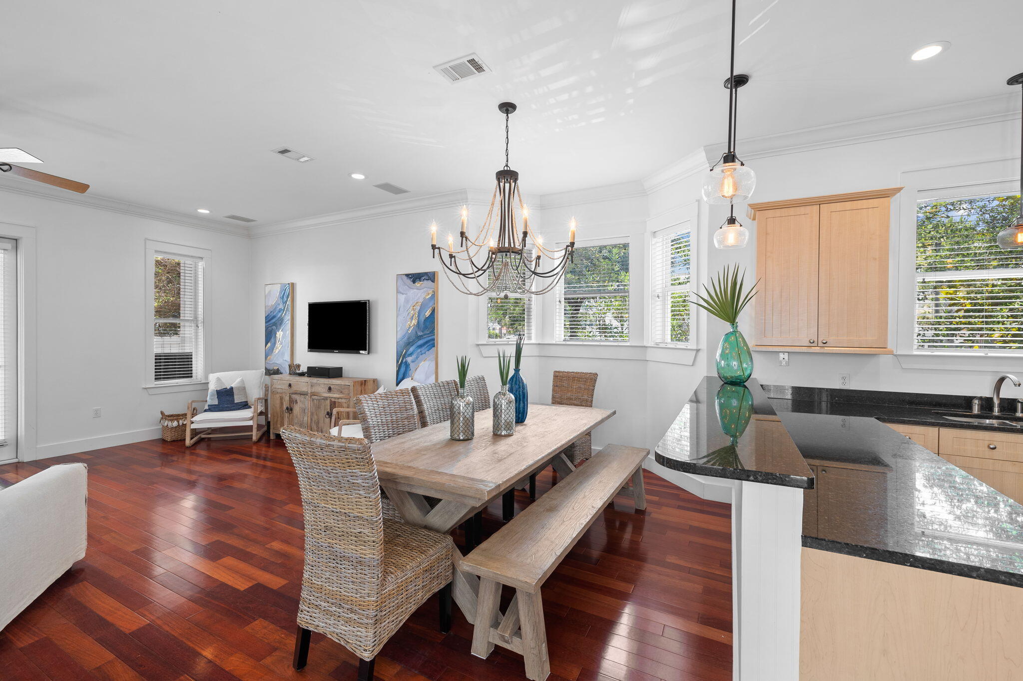 67 West Blue Crab Loop Inlet Beach, FL 32461 - Photo 16 of 78 a living room with furniture and a flat screen tv