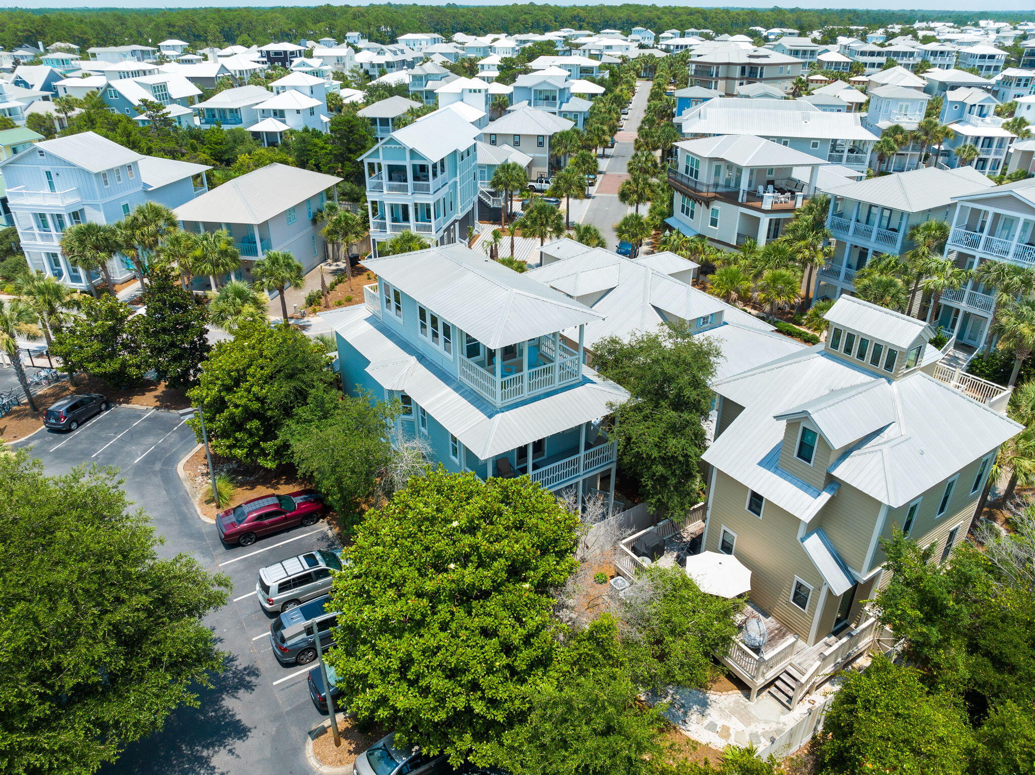 67 West Blue Crab Loop Inlet Beach, FL 32461 - Photo 76 of 78 an aerial view of residential houses with outdoor space and parking