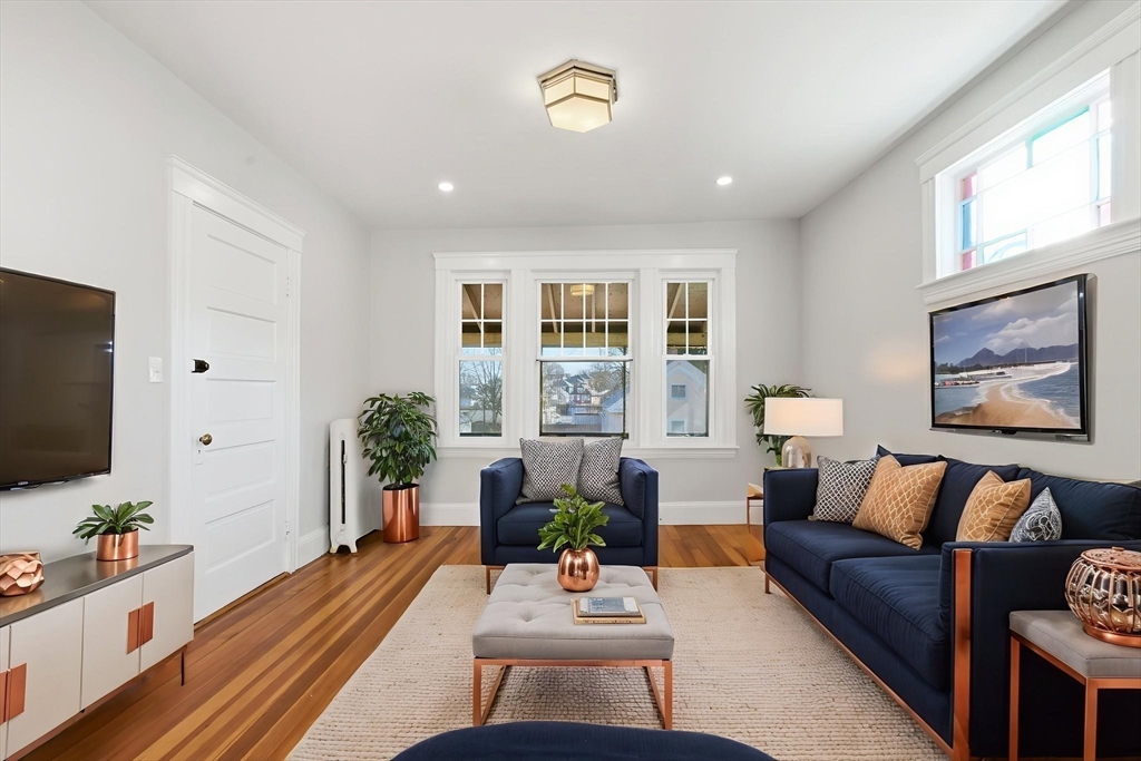113 Minot Street, Unit 2 Boston, MA 02122 - Photo 14 of 34 a living room with furniture and a flat screen tv