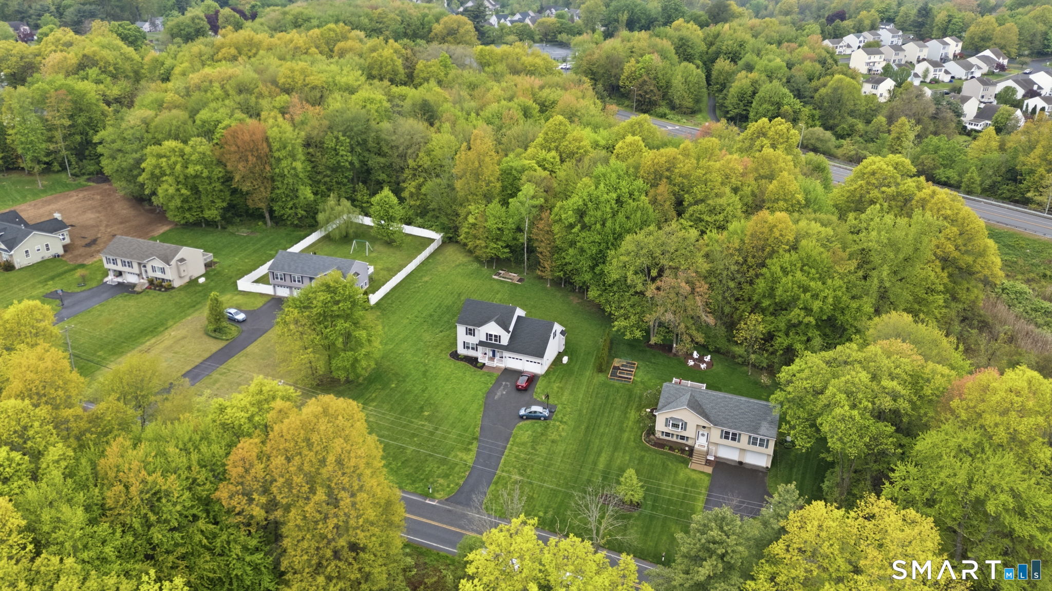 160 Canal Road Suffield, CT 06078 - Photo 7 of 40 a bird view of a house with a yard