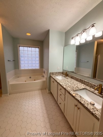 1135 Derbyshire Road Fayetteville, NC 28314 - Photo 11 of 22 a bathroom with a granite countertop sink and a bathtub